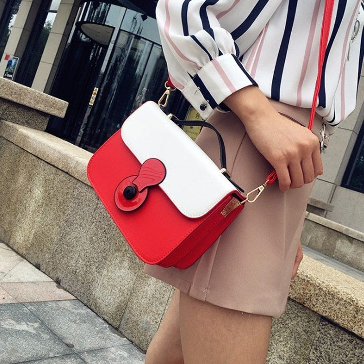 Double-color Matching PU Leather Single Shoulder Bag Ladies Handbag Messenger Bag