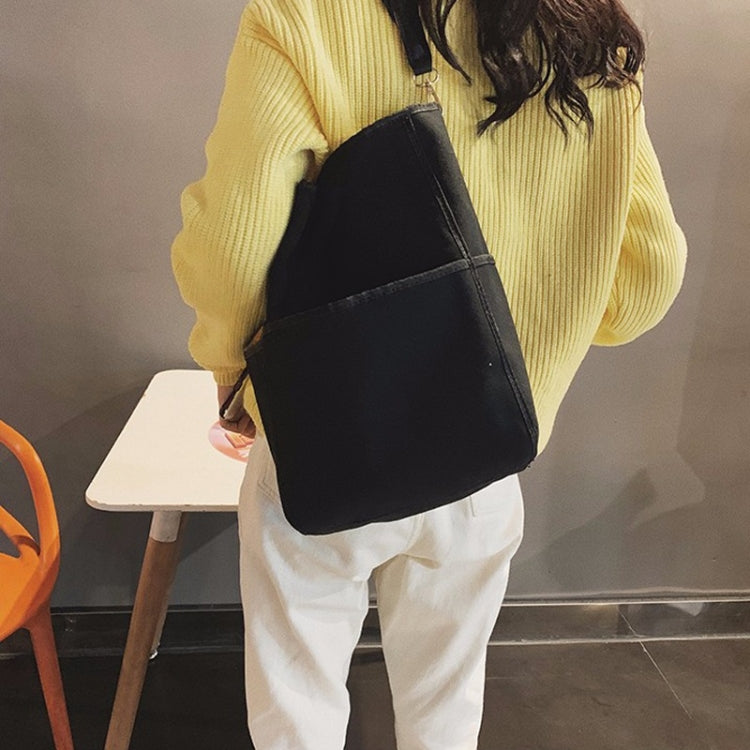 Canvas Single Shoulder Bag Ladies Handbag Bags (Black)