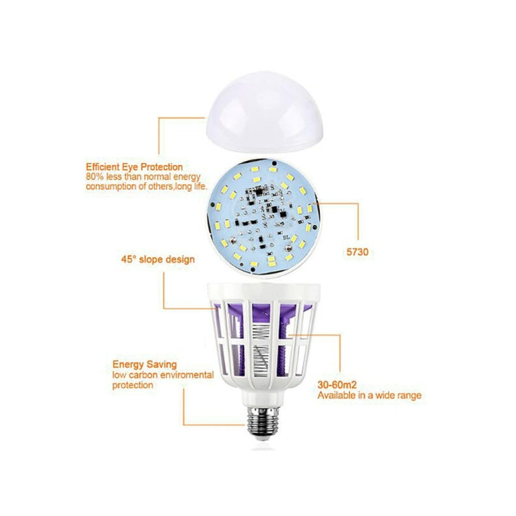 E27 9W Electronic Insect Killer LED Bulb Mosquito Killer Lamp Night Light