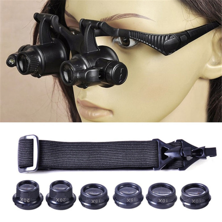 YWXLight Headband Eyewear Magnifier Loupe Jeweler Magnifying Glasses Tool Set with LED Light