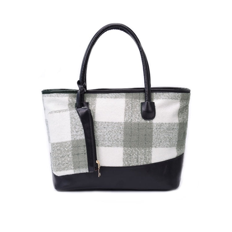 Woolen Grid Pattern Backpack Women Bag Fashion Tote Bag Handbag