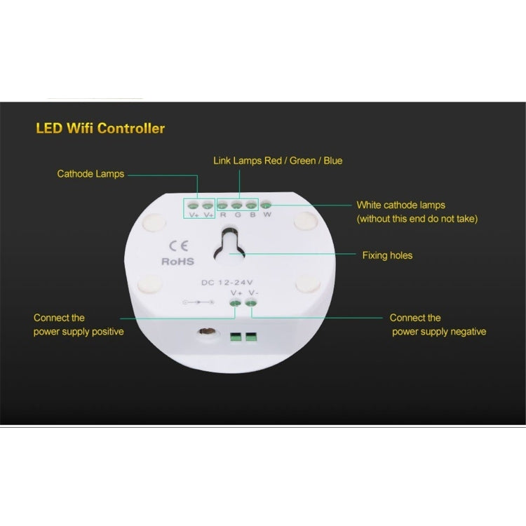 YWXLight RGB Rope Lights LED Lamp Smartphone APP Controller for iOS and Android System, DC 12-24V