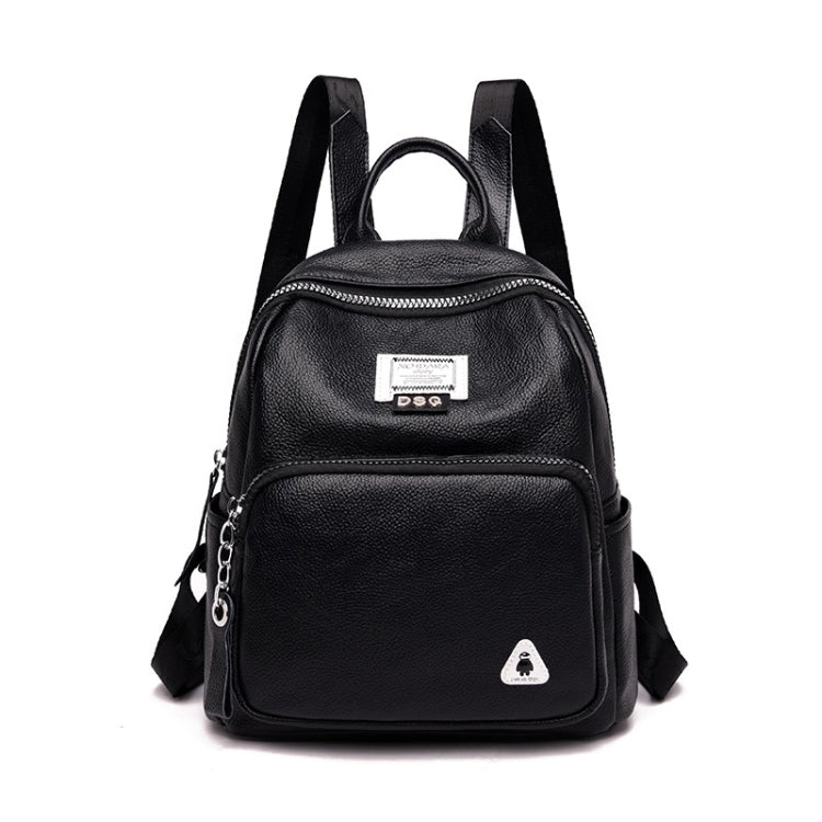 Fashion PU Double Shoulder Bag Messenger Bag Ladies Handbag (Black)