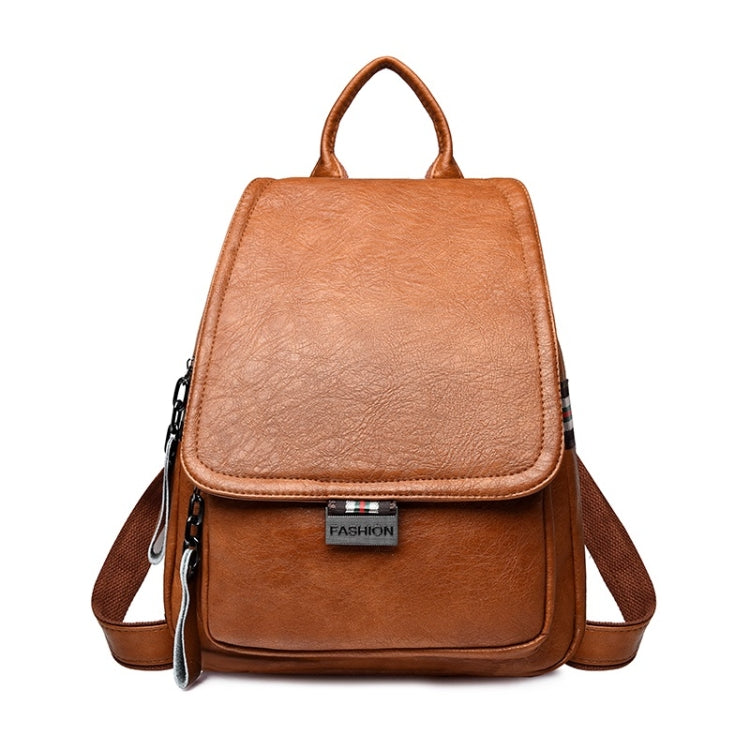 Fashion PU Double Shoulders Bag Ladies Backpack Handbag (Brown)