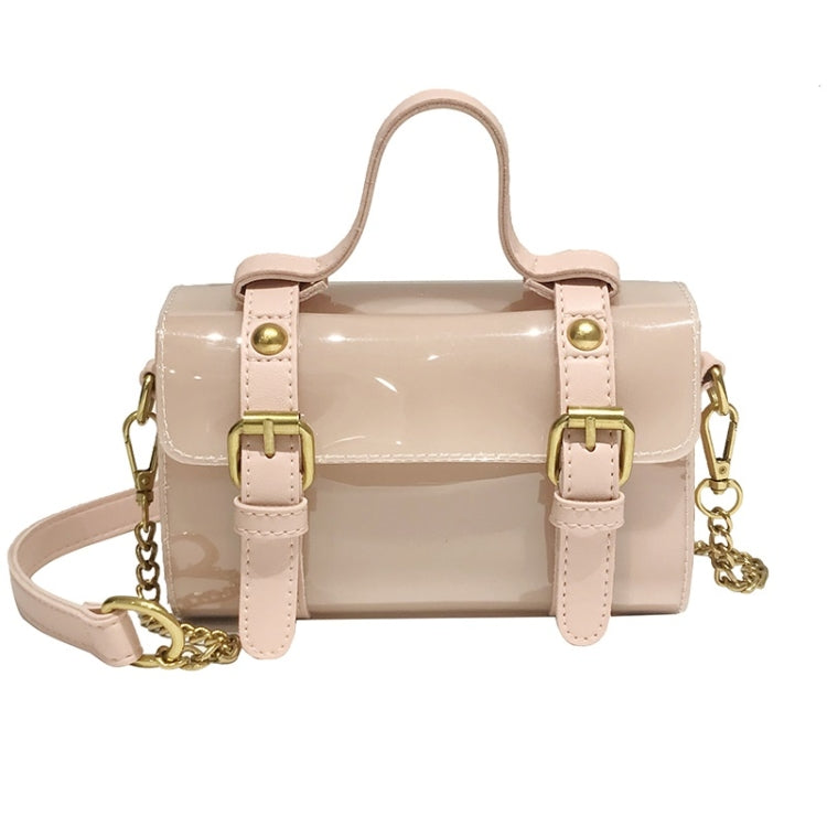 Solid Color Jelly PU Shoulder Bag Small Square Bag Ladies Handbag Messenger Bag