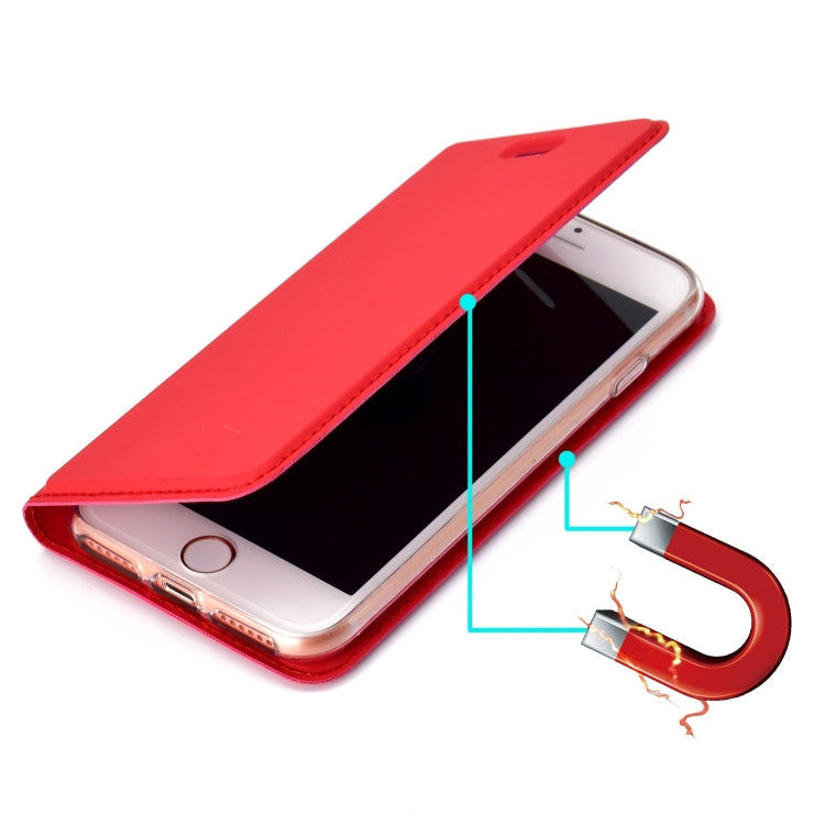 Ultra-thin Pressed Magnetic TPU+PU Leather Case for iPhone 7 & 8, with Card Slot & Holder