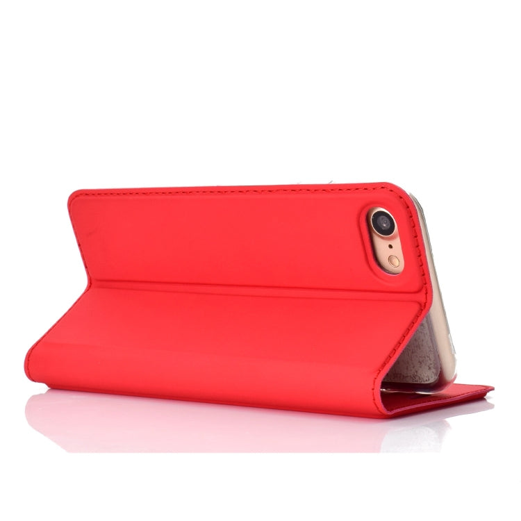 Ultra-thin Pressed Magnetic TPU+PU Leather Case for iPhone 7 & 8, with Card Slot & Holder