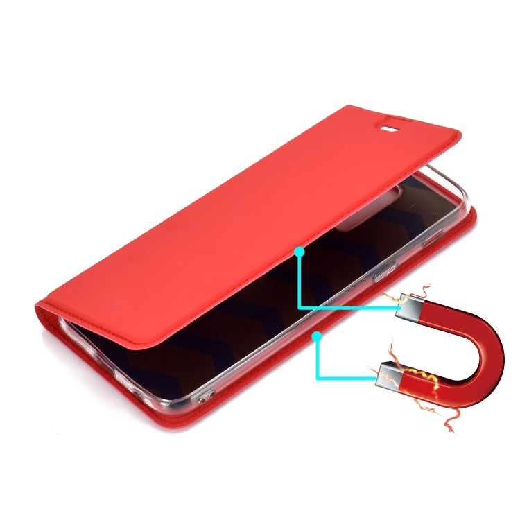 Ultra-thin Pressed Magnetic TPU+PU Leathe Case for Galaxy J8 (2018), with Card Slot & Holder