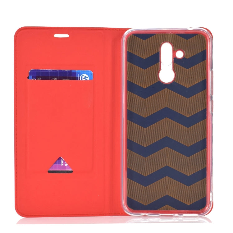 Ultra-thin Pressed Magnetic TPU+PU Leathe Case for Huawei Mate 20 Lite, with Card Slot & Holder