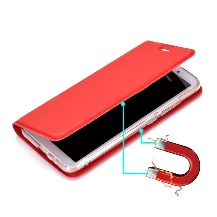 Ultra-thin Pressed Magnetic TPU+PU Leathe Case for Xiaomi Redmi 6, with Card Slot & Holder