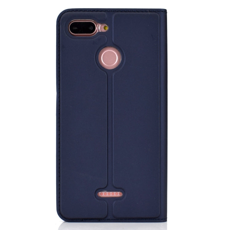 Ultra-thin Pressed Magnetic TPU+PU Leathe Case for Xiaomi Redmi 6, with Card Slot & Holder