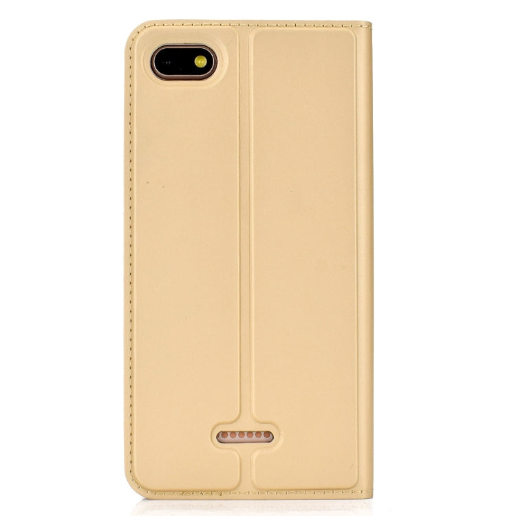 Ultra-thin Pressed Magnetic TPU+PU Leathe Case for Xiaomi Redmi 6A, with Card Slot & Holder