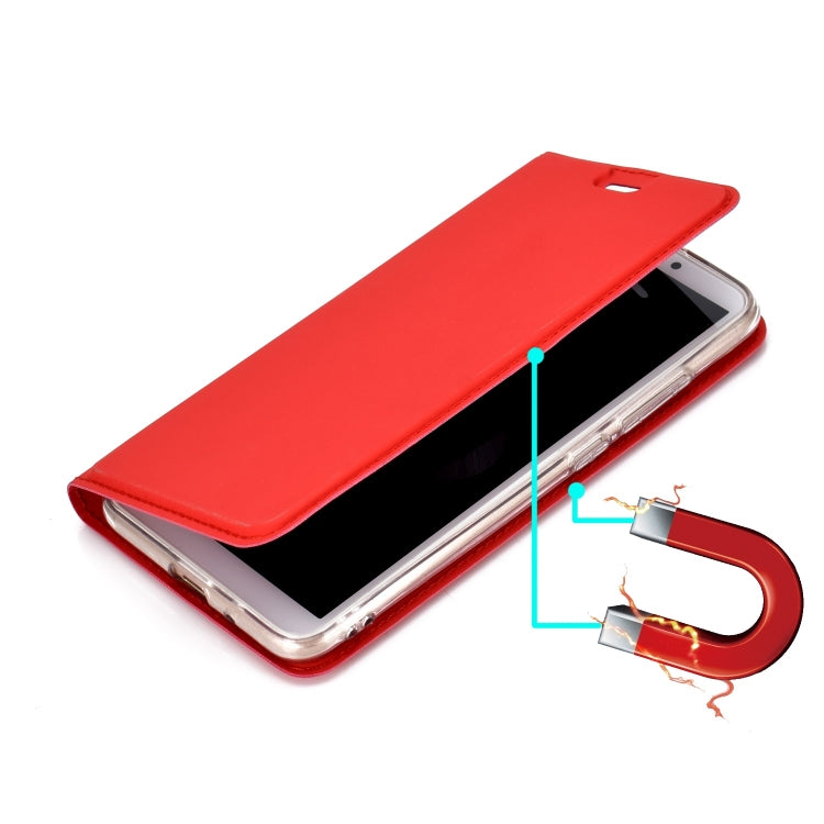 Ultra-thin Pressed Magnetic TPU+PU Leathe Case for Xiaomi Redmi 6A, with Card Slot & Holder