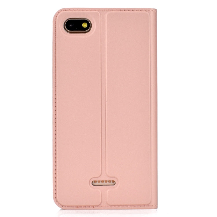 Ultra-thin Pressed Magnetic TPU+PU Leathe Case for Xiaomi Redmi 6A, with Card Slot & Holder