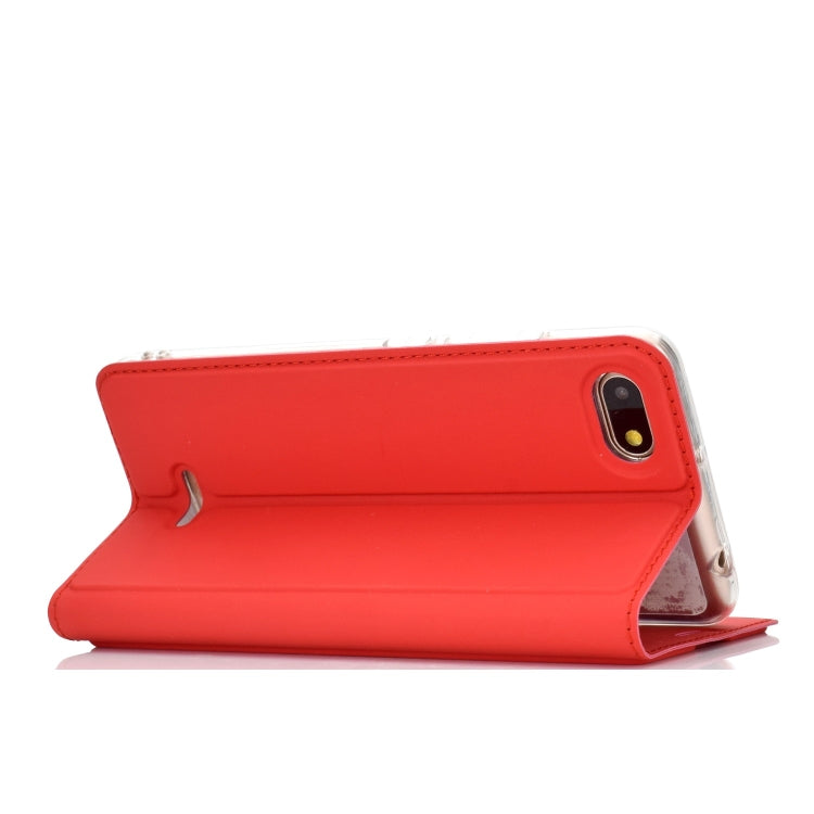 Ultra-thin Pressed Magnetic TPU+PU Leathe Case for Xiaomi Redmi 6A, with Card Slot & Holder