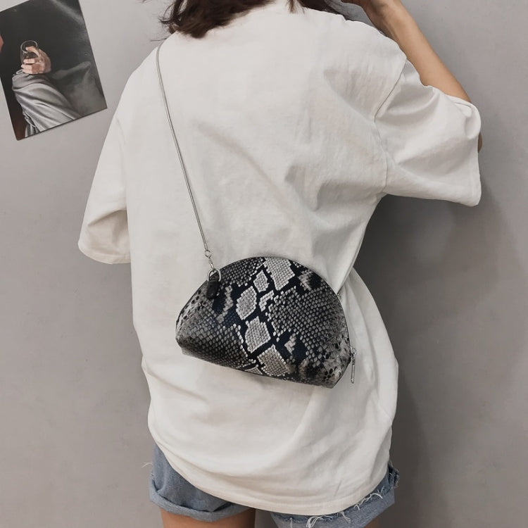 Python Skin Double Zipper Ladies Messenger Bag Shoulder Bag Chain Small Bag Shell Bag