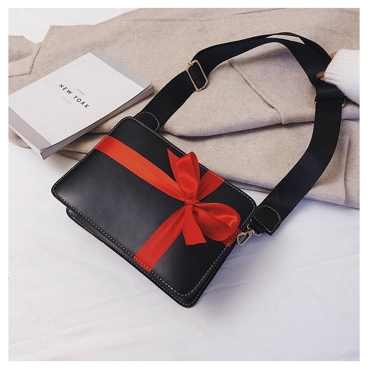 Bow Robbin Fashion Single Shoulder Bag Ladies Messenger Tote Bag (Black)