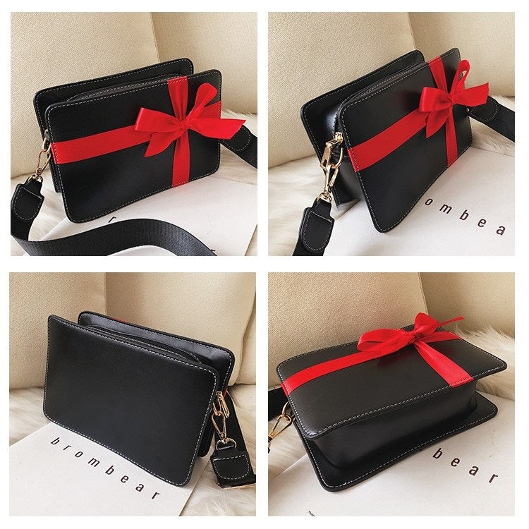 Bow Robbin Fashion Single Shoulder Bag Ladies Messenger Tote Bag (Black)