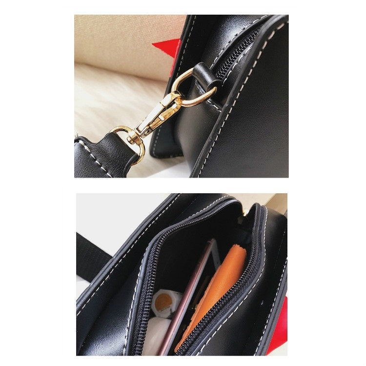 Bow Robbin Fashion Single Shoulder Bag Ladies Messenger Tote Bag (Black)