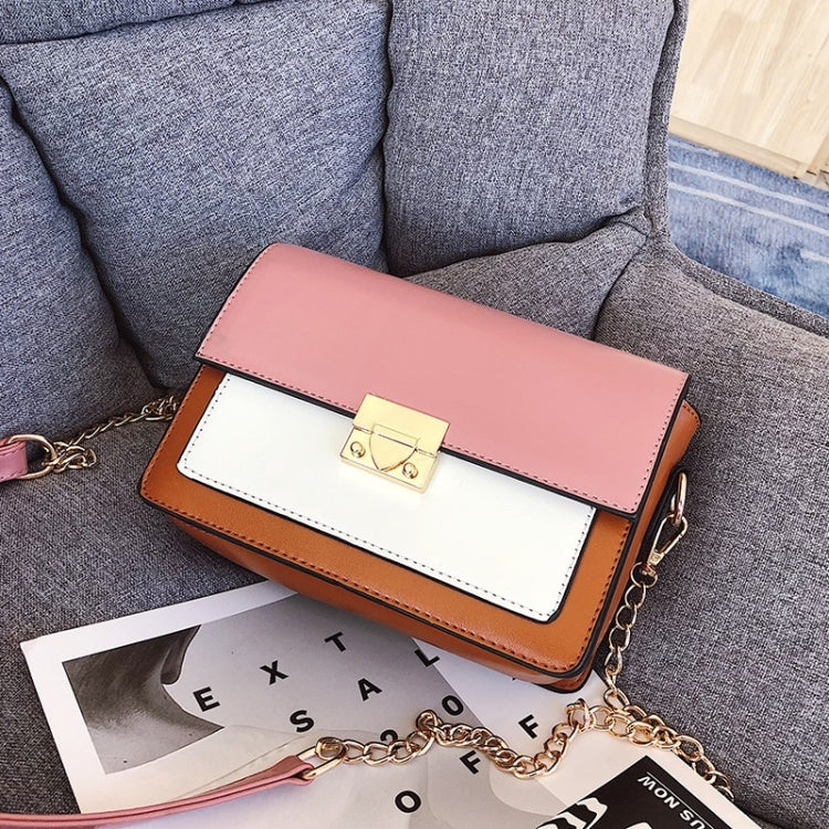 Lock Buckle Color Matching Single Shoulder Bag Small Square Bag Ladies Messenger Bag Handbag
