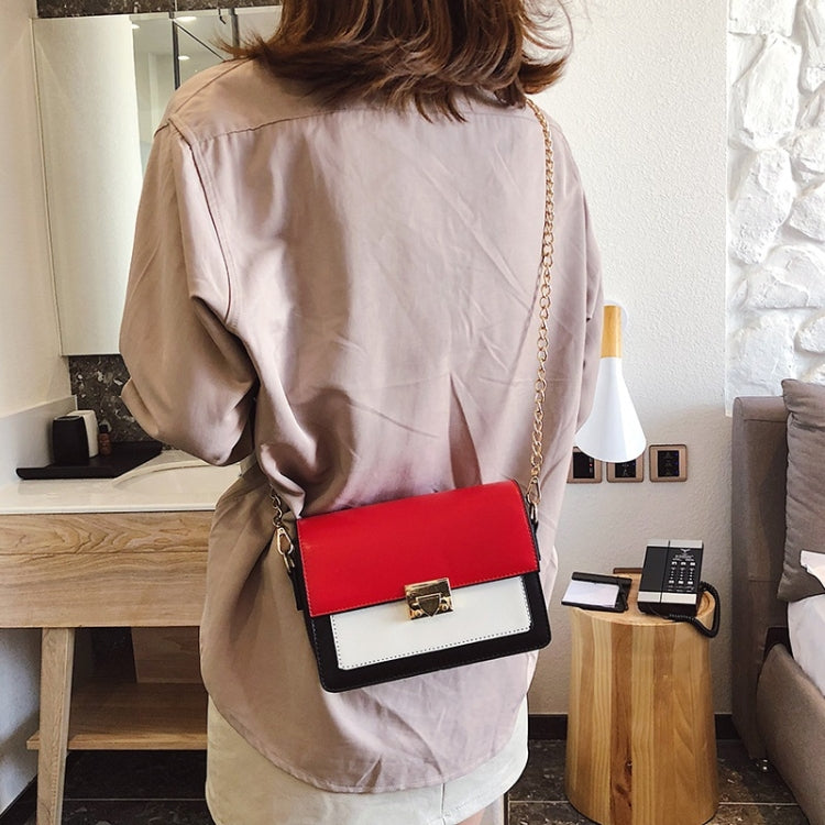 Lock Buckle Color Matching Single Shoulder Bag Small Square Bag Ladies Messenger Bag Handbag