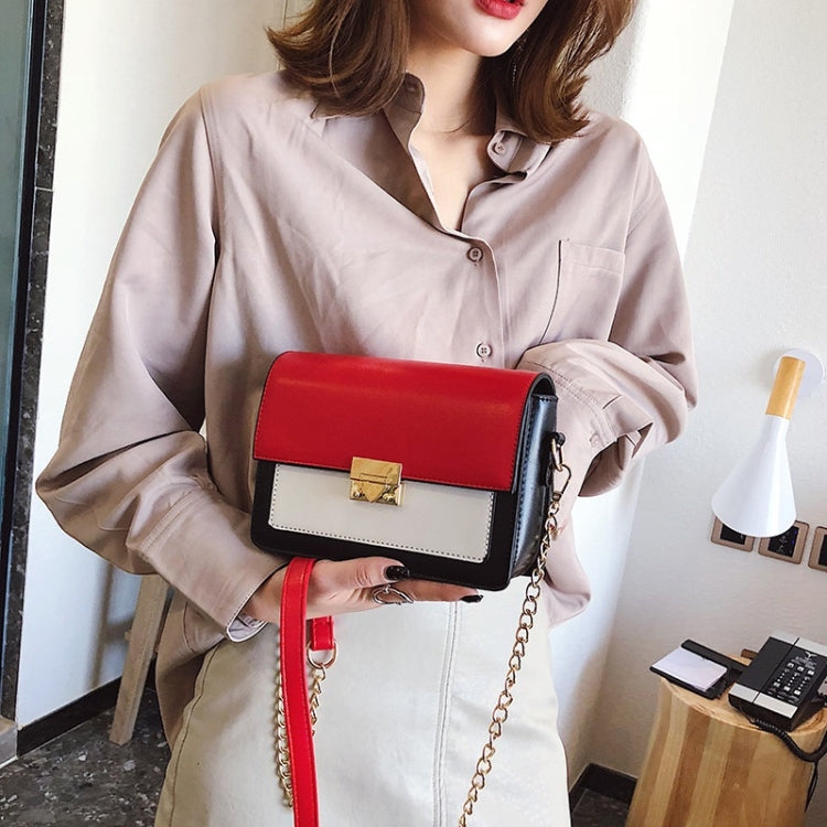 Lock Buckle Color Matching Single Shoulder Bag Small Square Bag Ladies Messenger Bag Handbag