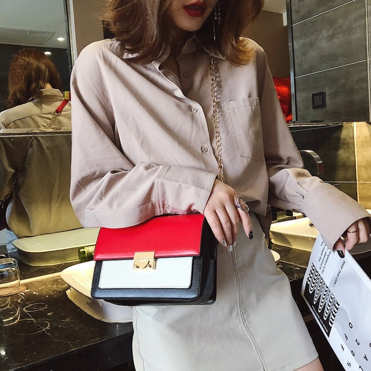 Lock Buckle Color Matching Single Shoulder Bag Small Square Bag Ladies Messenger Bag Handbag