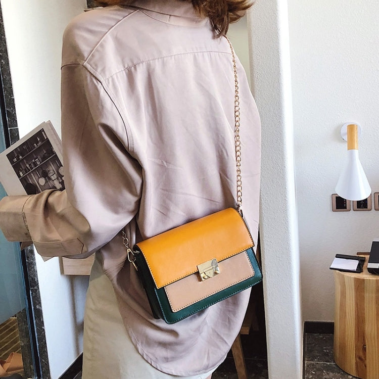 Lock Buckle Color Matching Single Shoulder Bag Small Square Bag Ladies Messenger Bag Handbag