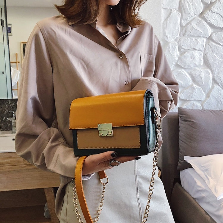 Lock Buckle Color Matching Single Shoulder Bag Small Square Bag Ladies Messenger Bag Handbag