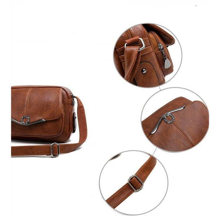 Pure Color Retro PU Leather Single Shoulder Bag Small Square Bag Ladies Messenger Bag Handbag