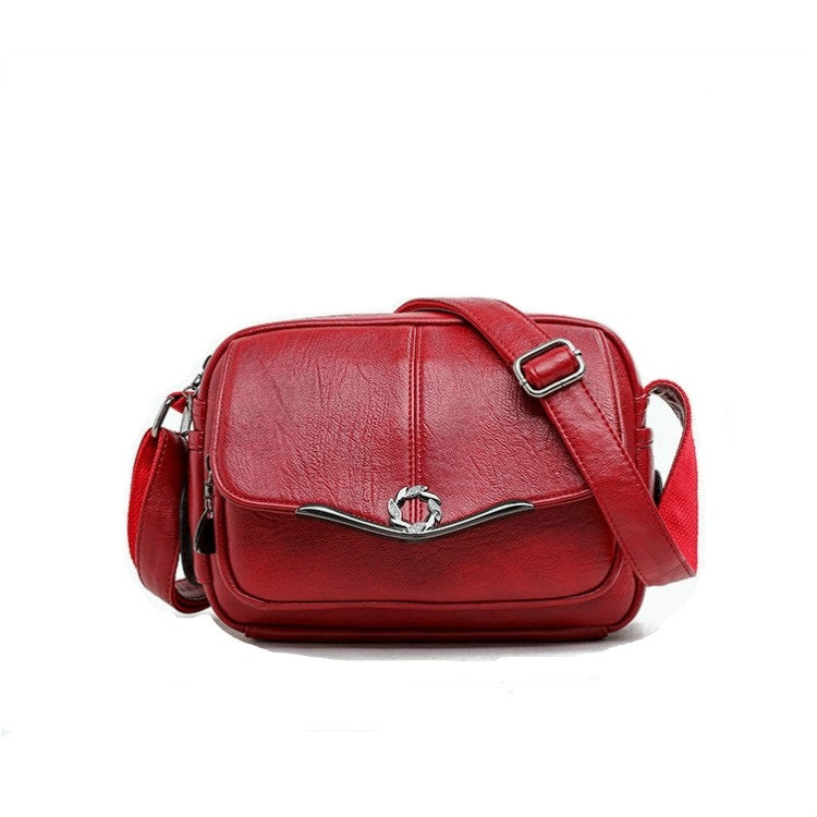 Pure Color Retro PU Leather Single Shoulder Bag Small Square Bag Ladies Messenger Bag Handbag