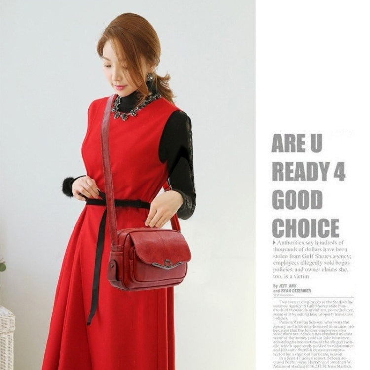 Pure Color Retro PU Leather Single Shoulder Bag Small Square Bag Ladies Messenger Bag Handbag