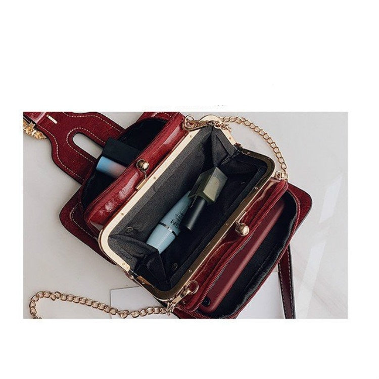 Rivet Clip Shoulder Bag Small Square Bag Ladies Messenger Handbag