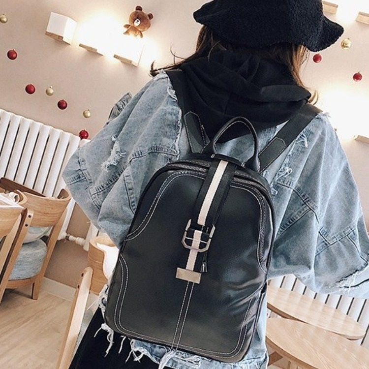 Retro PU Leather Backpack Womens Handbag Double Shoulders Bag