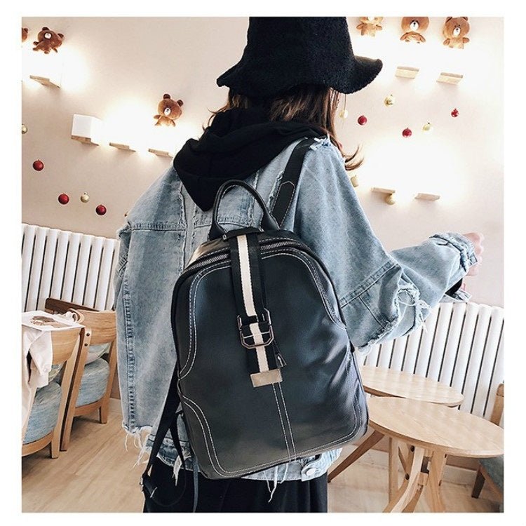 Retro PU Leather Backpack Womens Handbag Double Shoulders Bag