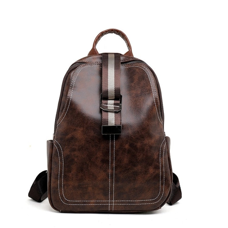 Retro PU Leather Backpack Womens Handbag Double Shoulders Bag