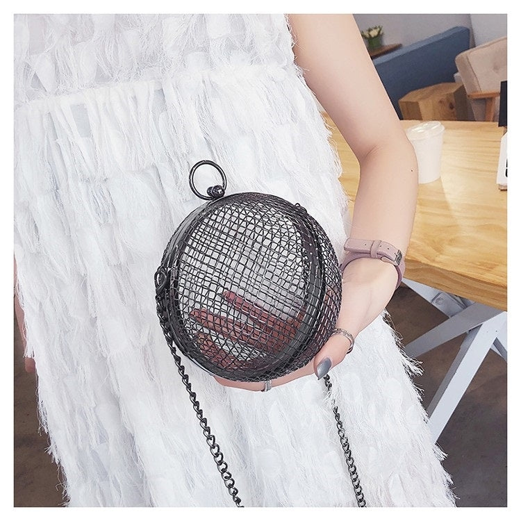 Personality Fashion Alloy Ball Chain-strap Single Shoulder Bag Ladies Messenger Bag Handbag