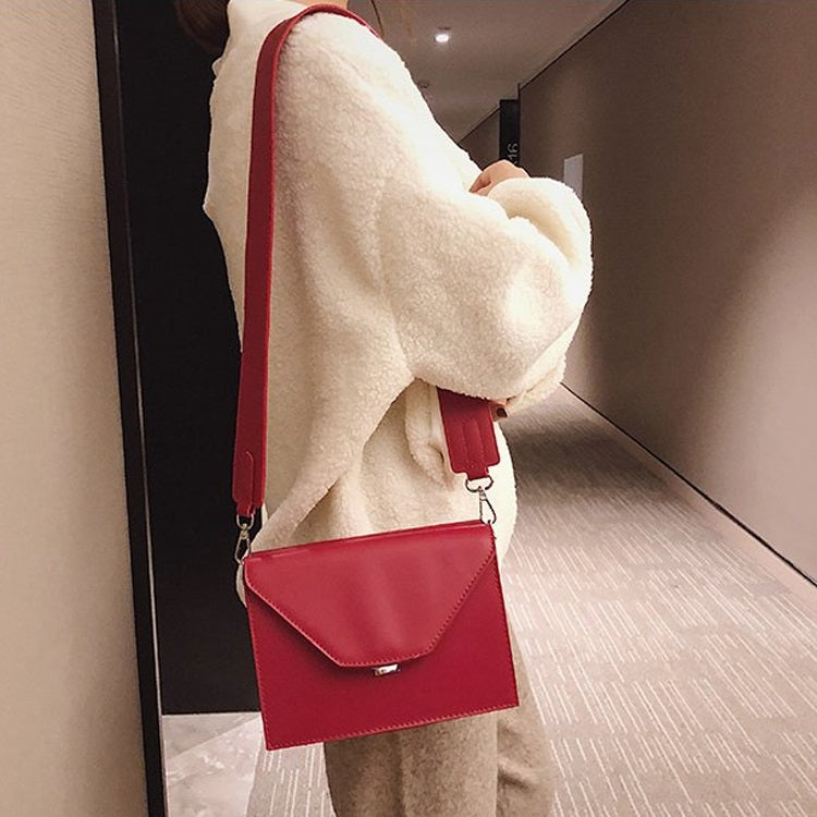 Lock Buckle PU Leather Single Shoulder Bag Ladies Handbag Messenger Bag (Red)