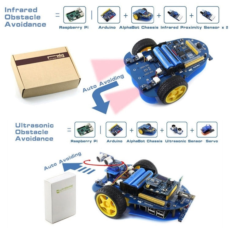 Waveshare AlphaBot (for Europe), Raspberry Pi Robot Building Kit (no Pi)