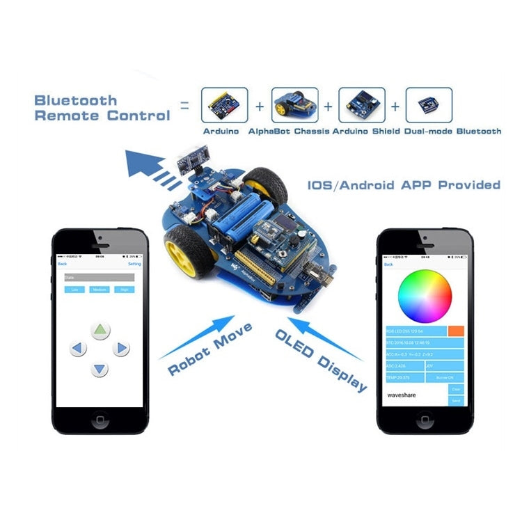 Waveshare AlphaBot (for Europe), Raspberry Pi Robot Building Kit (no Pi)