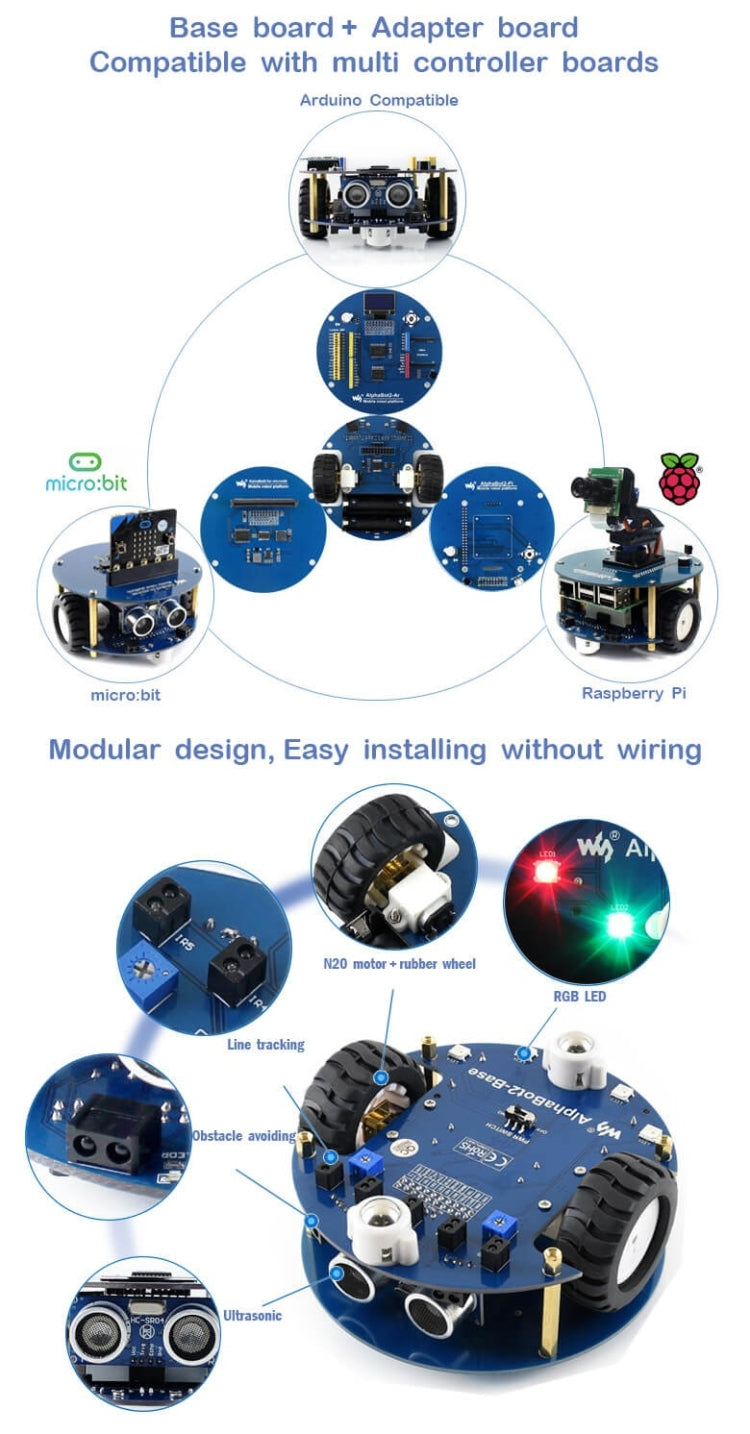 Waveshare AlphaBot2 Robot Building Kit for BBC micro:bit
