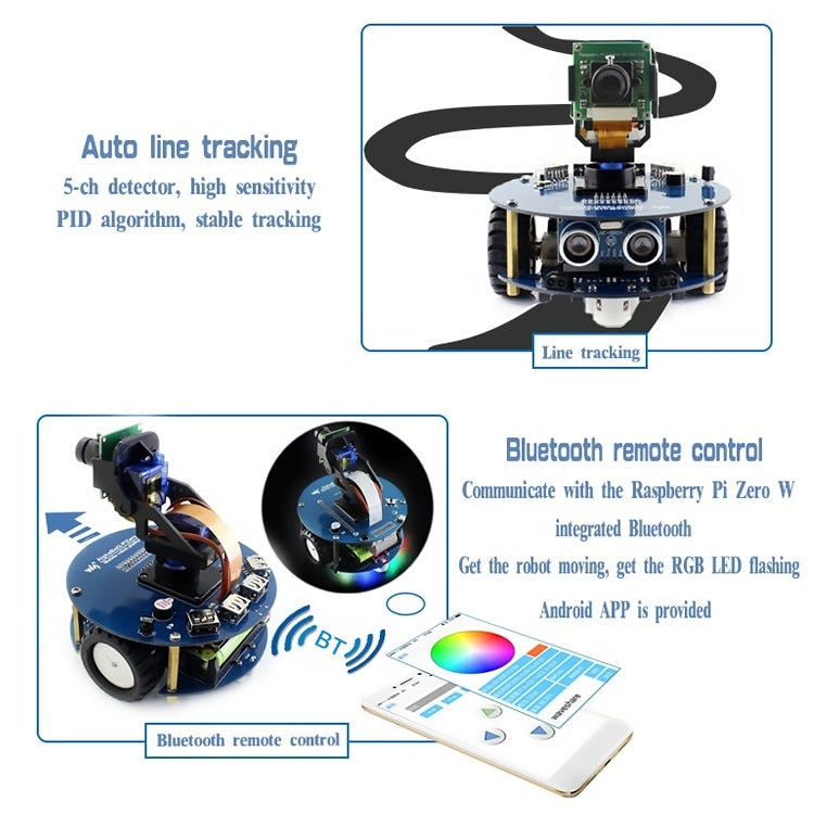 Waveshare AlphaBot2 Robot Building Kit for Raspberry Pi Zero W (Built-in WiFi)