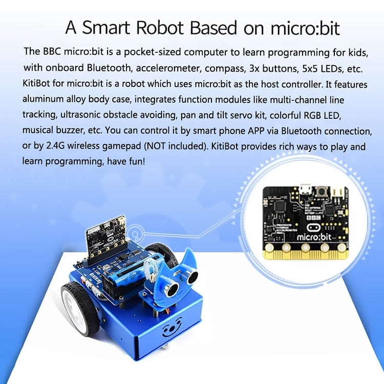 Waveshare KitiBot 2WD Robot Building Kit for micro:bit (no micro:bit)