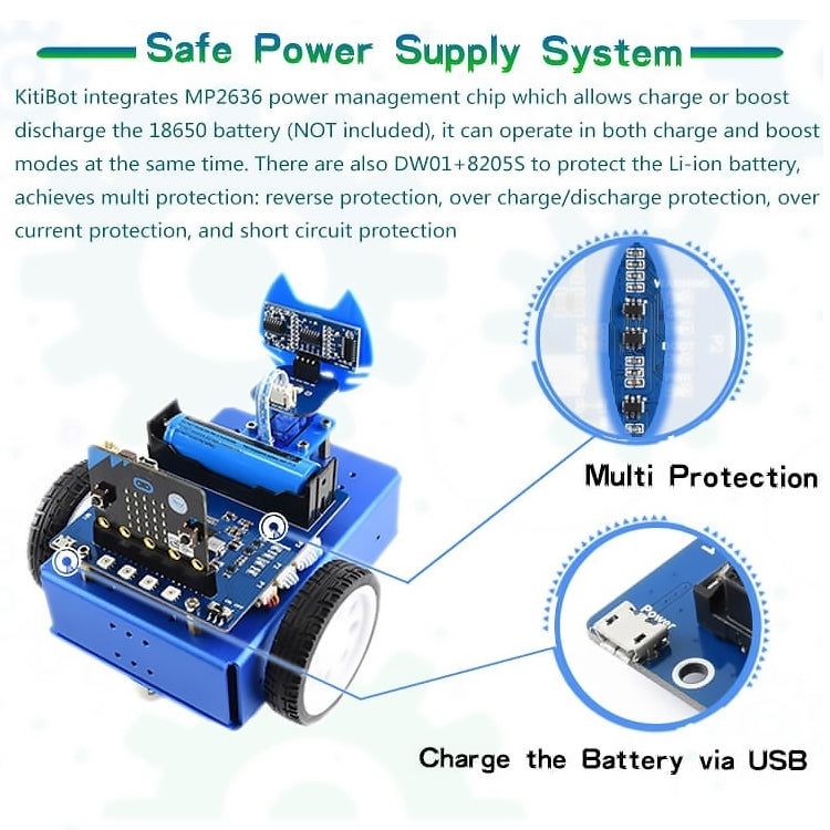 Waveshare KitiBot 2WD Robot Building Kit for micro:bit (no micro:bit)