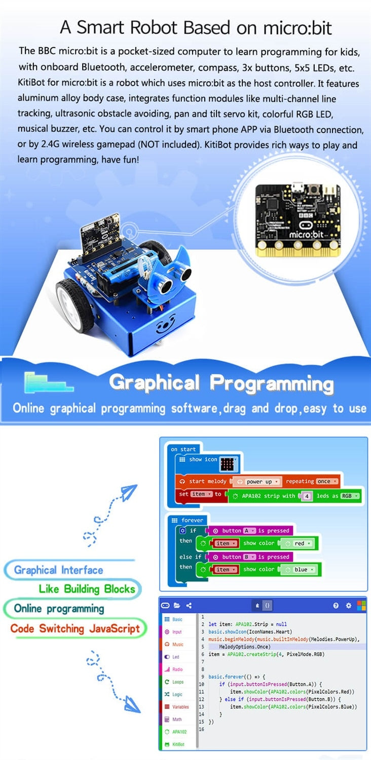 Waveshare KitiBot 2WD Robot Building Kit for micro:bit