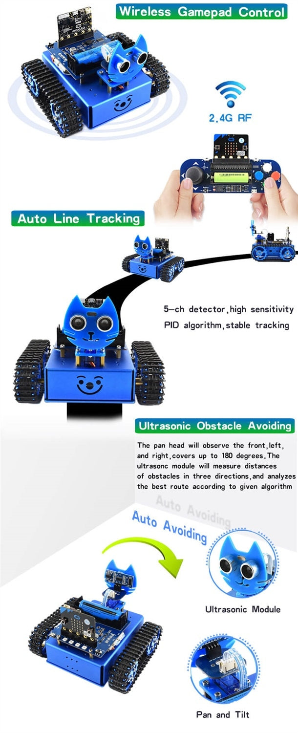 Waveshare KitiBot Tracked Robot Building Kit for micro:bit