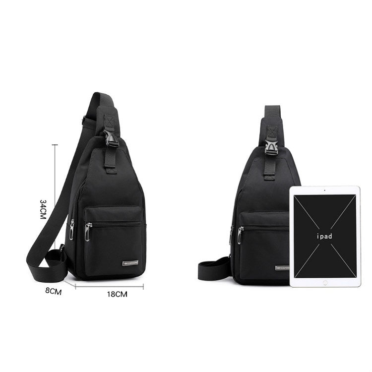 Pure Color Casual Men Chest Bag Handbag Shoulder Bag