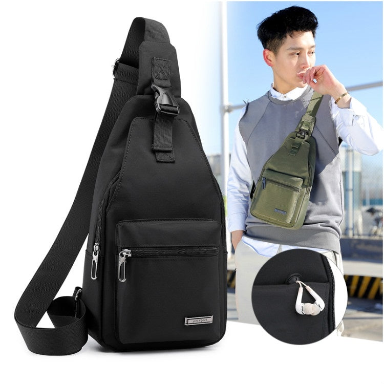 Pure Color Casual Men Chest Bag Handbag Shoulder Bag