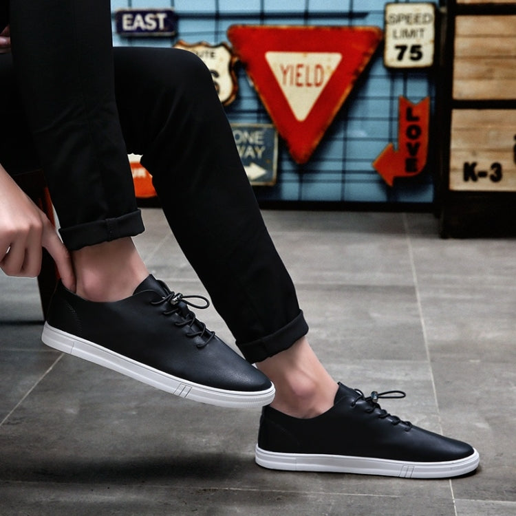 Microfiber Leather Comfortable Wear Resistant Solid Color Casual Shoes for Men