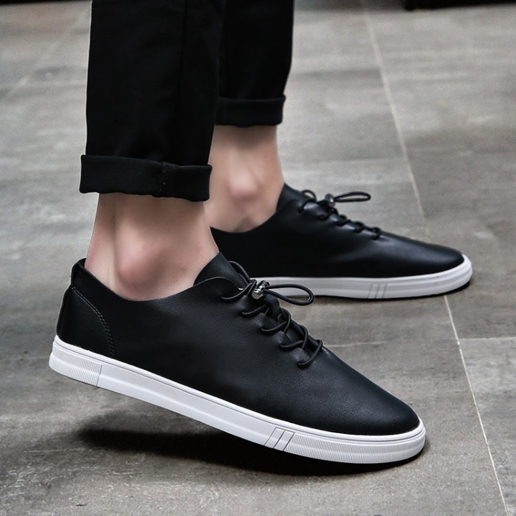 Microfiber Leather Comfortable Wear Resistant Solid Color Casual Shoes for Men